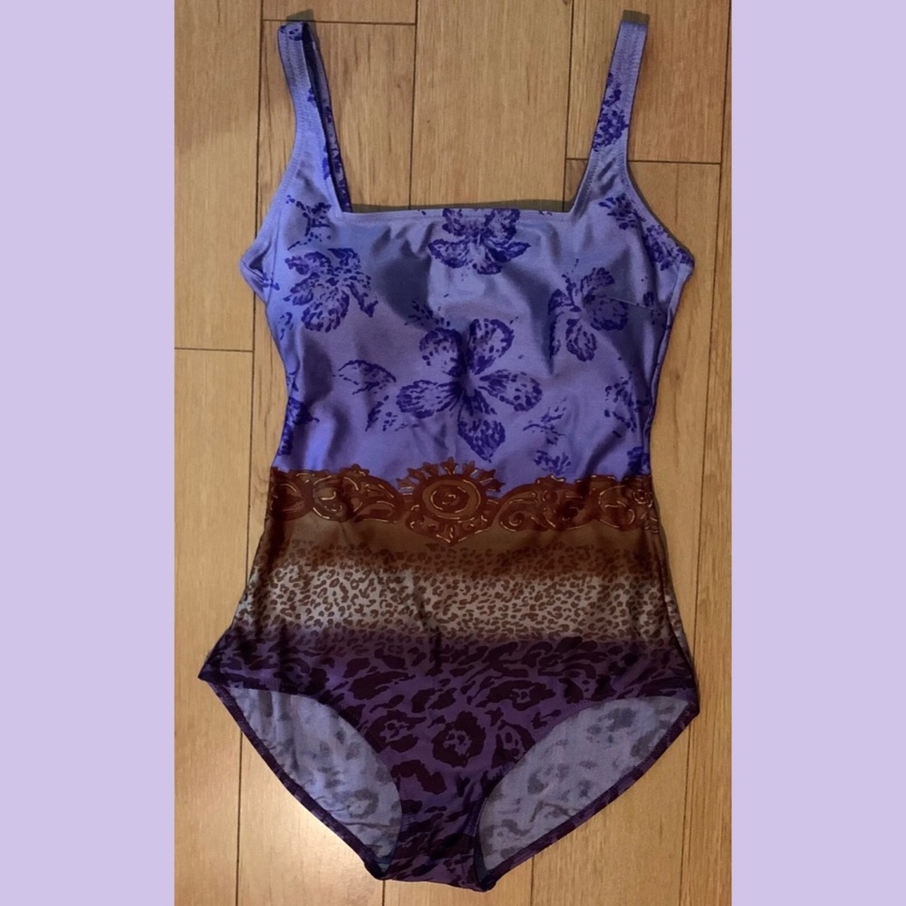 Gottex | One-Piece Tank Swimsuit • Floral & Leopard Print Sz 14